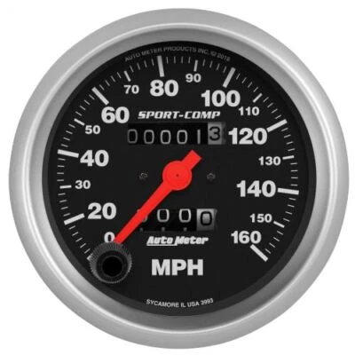 Auto Meter 3993 Sport-Comp 3-3/8" Speedometer Gauge - 0-160 mph - Image 1 of 3