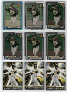 Leo De Vries 12-card lot 2024 Bowman Draft Chrome, Refractors, Inserts, Paper - Picture 1 of 4