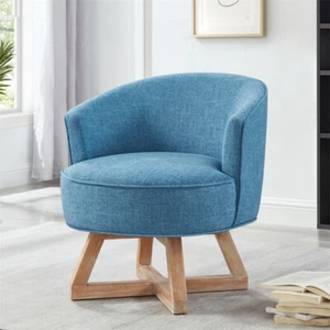 360° Swivel Chair Accent Chair Armchair w/Cross-Shaped Wood Base for Living Room - Picture 1 of 6