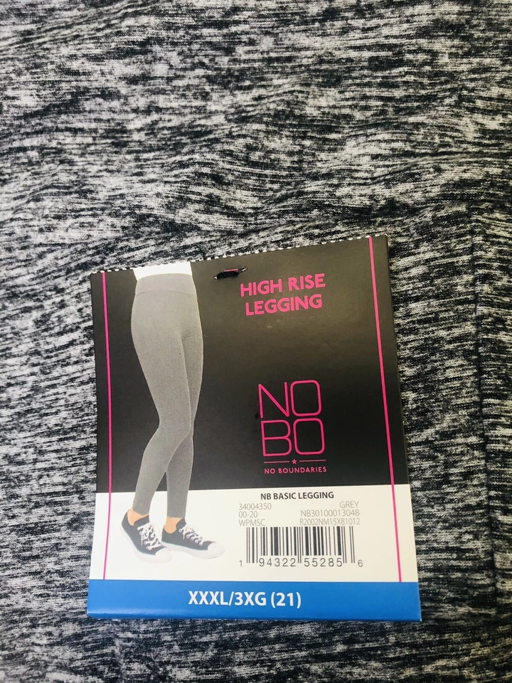 NOBO Heather Gray Basic Leggings 3xl Slimming Full Length