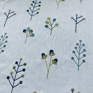 Harlequin Scion Embroidered Curtain Fabric MUKULA GECKO/CITRUS/PACIFIC 1.5m - Picture 1 of 9