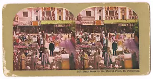 Stereoskopie Stereofoto Russland Market Place St. Petersburg um 1900 - Bild 1 von 1
