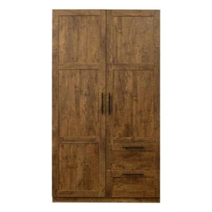 Unbranded Armoire High Wardrobe 70.87" H X 39.37" W, 2 Doors, 2 Drawers, Brown - Picture 1 of 9