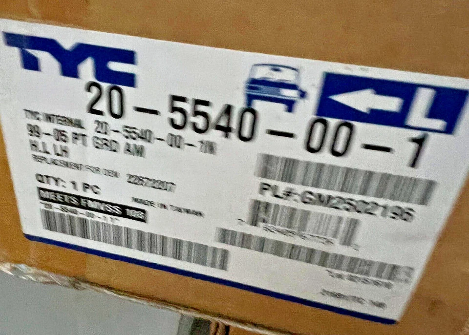 NEw TYC Left Headlight Assembly Driver 20-5540-00-1 fits Pontiac Grand AM 99-05 - Image 1 of 1