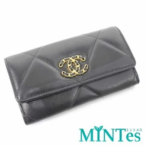 Auth Chanel Bifold Wallet Black Red Lambskin Quilted Stitch Elegant Elegant Luxu - Picture 1 of 6