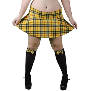 NEW Sexy Plus Size School Girl Plaid Print Mini Skirt Pull On Style Cosplay 9X - Picture 1 of 15