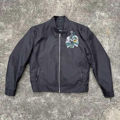 Xelement Men’s XL Motorcycle Jacket Skull Snake Embroidered Riding Biker Street - Image 1 of 4