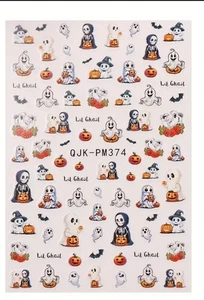Nail Art Stickers NEW!!! HALLOWEEN VERY CUTE GHOSTIES QJK-PM374 - Picture 1 of 1