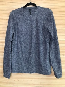 Lululemon Surge Warm Crew Men's sz M Heather Black Long Sleeve pocket shirt - Picture 1 of 5