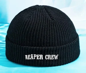 SOA - REAPER CREW Logo Blanco Bordado - NEGRO Tejido Suave **Gorra Calavera** - Imagen 1 de 2