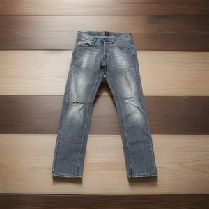 Men’s Size 32x32 Lee Gray Jeans Daren Button Fly Ripped Distressed - Picture 1 of 9