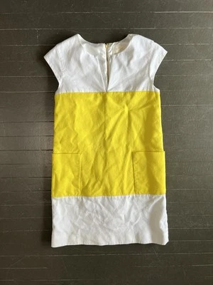 Vestido recto Kate Spade New York Colorblock talla 6 amarillo mostaza blanco dorado para mujer Foto 1 de 4