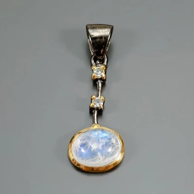 Handmade Natural Moonstone Pendant 925 Sterling Silver  /NP51222 - Image 1 of 4