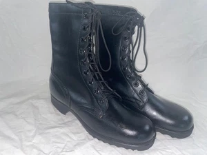BOTAS DE COLECCIÓN 8.5 NUEVAS PARA HOMBRE 8-72 CUERO NEGRO ENCAJE MILITAR EJÉRCITO SALTO COMBATE VIETNAM - Imagen 1 de 11