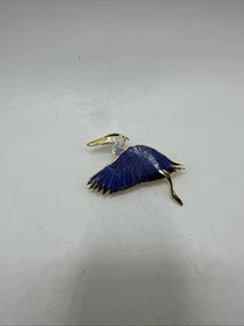 VINTAGE WILLIAM SPEAR 1987 GREAT BLUE HERON BROOCH / PIN - Picture 1 of 3
