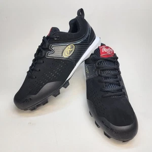 NUEVO Botines de béisbol/softbol negros Rawlings Coolflo Stirrup ll para hombre talla 8,5 - Imagen 1 de 9