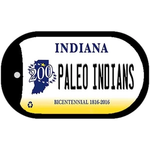 Indiana Paleo Indians Novedad Metal Etiqueta de Perro Collar 2" x 1" - Imagen 1 de 1
