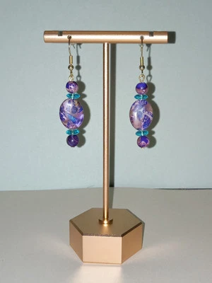 Pendientes hechos a mano con cuentas de jaspe de océano pendientes sin níquel para mujer Foto 1 de 2