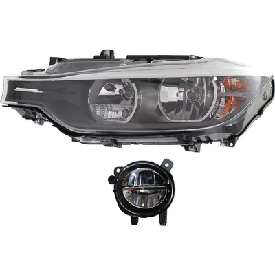 Headlight and Fog Light Kit Set of 2 Left For 2012-15 BMW 320i 328i Sedan Wagon Foto 1 de 4