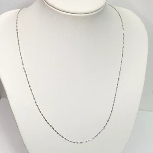 Cadena de collar vintage firmada de oro blanco de 10 quilates - 17" Estate fina .8 g delicada - Imagen 1 de 5