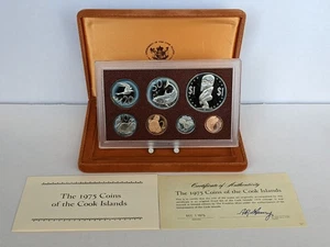 1975 Cook Islands 7 Coin Proof Set in OGP w/ "Dong" Dollar #579 - Picture 1 of 4