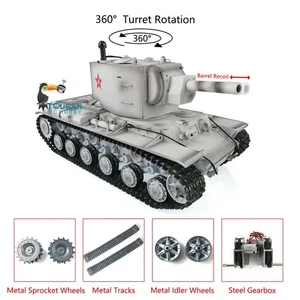 Henglong 1/16 7.0 Upgraded Soviet KV-2 RTR RC Tank Gigant 3949 360° Turret - Picture 1 of 12