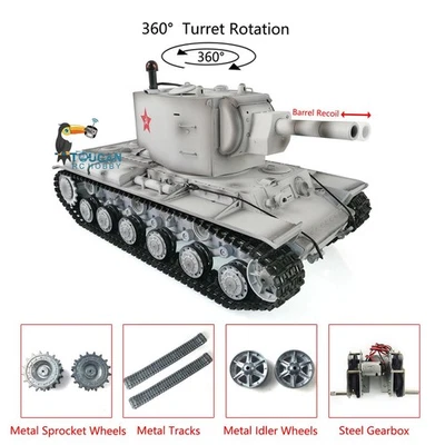Henglong 1/16 7.0 Upgraded Soviet KV-2 RTR RC Tank Gigant 3949 360° Turret - Image 1 of 4