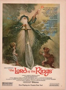 Ralph Bakshi Der Herr der Ringe 1978 Vintage Movie Print Ad - Bild 1 von 1