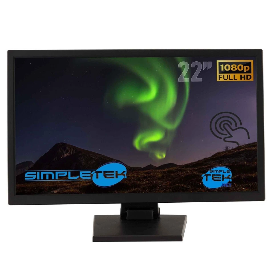LED Monitor LCD 22 " Touch Screen Wide 1080P Touchscreen HDMI Vesa Case Pos PC - Image 1 of 4