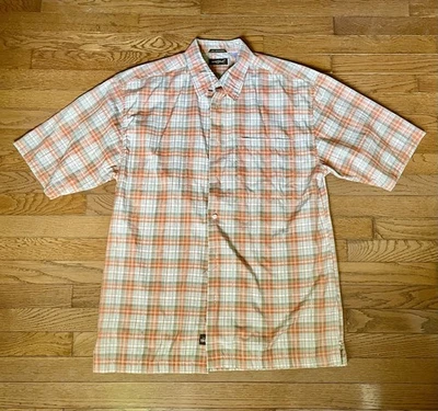 💥 ATTITUDE Short Sleeve Camp Shirt Mens Size XL Cotton Plaid Camp Shirt 💥 - Image 1 of 3