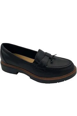 Mocassim de couro Clarks Collection com borla Westlynn Bella preto Lthr - Imagem 1 de 3