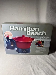 Hamilton Beach Party Crock RED Slow Cooker Warmer 1.5 Qt Entertaining Set NIB - Picture 1 of 3