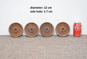 set 4 piccole ruote carrello in ghisa ruota - 12 cm - CONSEGNA GRATUITA - Foto 1 di 6
