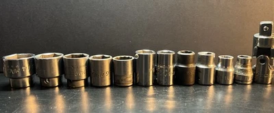 12 Mac Tools / Snap-on 3/8" Dr. Shallow Sockets, Universal Socket (FREE Shipping - Image 1 of 2