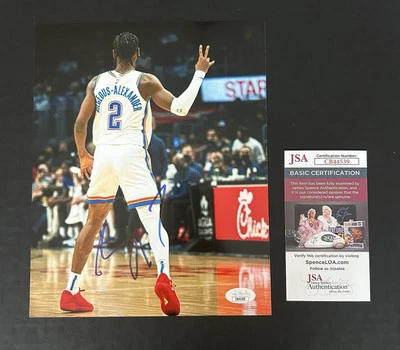 Shai Gilgeous Alexander Signed 8x10 Photo Oklahoma City Thunder JSA COA - Image 1 of 2