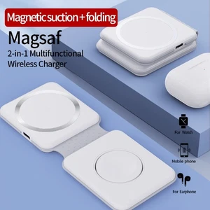 Cargador Inalámbrico Plegable 2 en 1 para iPhone Huawei Magsafe Apple Watch - Imagen 1 de 20