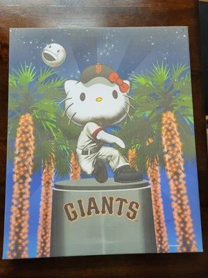 RARE Hello Kitty San Francisco SF Giants 2018 Light Up Canvas Poster Sanrio MLB - Image 1 of 4