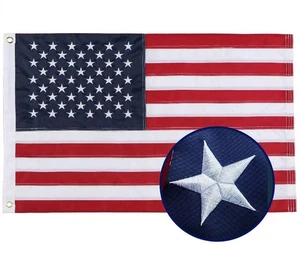 2x3 Ft American Flag Nylon USA Flag Outdoor Indoor Small US Flag Embroidered ... - Picture 1 of 7