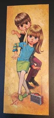 Vintage Lee Big Eyed Boy And Girl "Go-Go" Teen Rocker 1960s Retro Mod  - Image 1 of 2