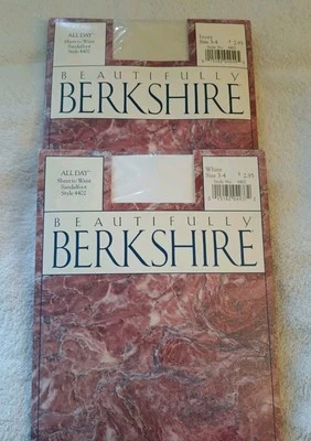 Antiga Linda Meia-calça Berkshire Tamanho 3/4 Marfim/Branco Todo o Dia NOVO Conjunto de 2 - Imagem 1 de 4