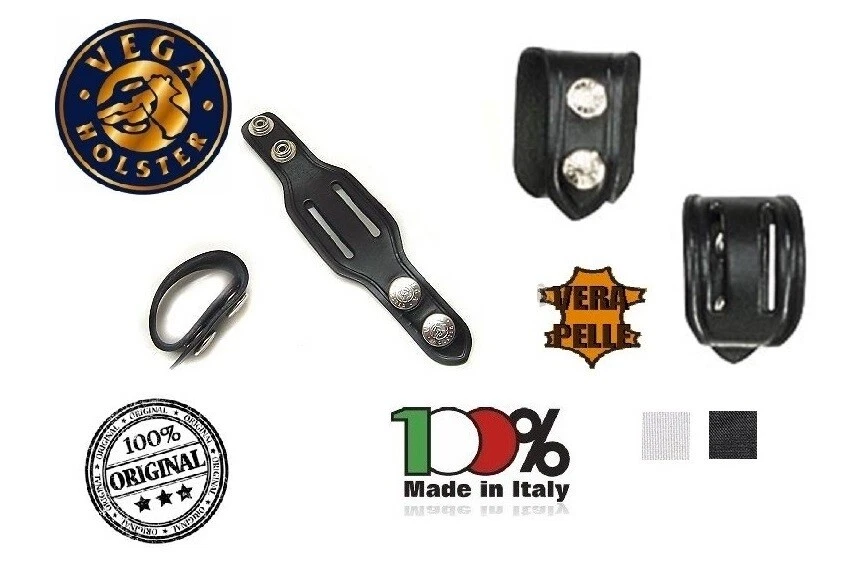 Passante DISTANZIALE per Cinturone Doppia A Pelle NERO Vega Holster Italia 1V01