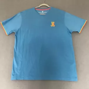 T-shirt uomo Psycho Bunny blu Pima cotone manica corta taglia 9 3XL - Foto 1 di 7