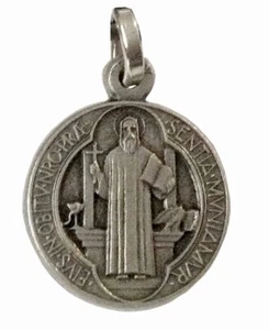 MEDAGLIA DI SAN BENEDETTO DA NORCIA IN ARGENTO MASSICCIO 925 - MISURA PICCOLA - Imagen 1 de 7