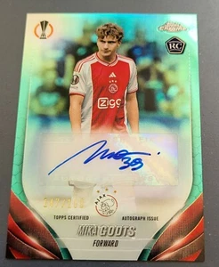 TOPPS CHROME UCC 23-24, MIKA GODTS, AJAX AMSTERDAM, CHROME AUTOGRAPH AQUA WAVE - Picture 1 of 3