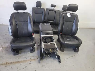 2017-2022 SuperDuty Crew Cab Front/Rear seats w/Console; Black Leather; SEE PICS - Image 1 of 4