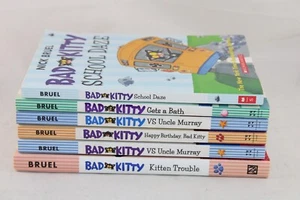 Lot of 6 Bad Kitty Kids Story Books by Nick Bruel Paperback & Hardcover - Good - Foto 1 di 11