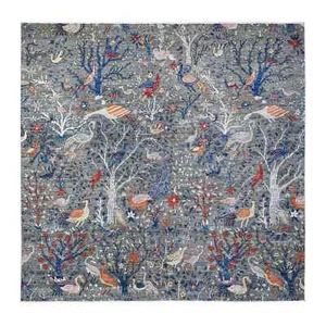 10'x10' Shark Gray Afghan Peshawar Wool Hand Knotted Square Oriental Rug R88992 - Picture 1 of 11