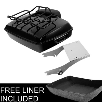 Soporte de montaje de respaldo de maletero picado apto para Harley Touring Street Road Glide 97-08 Foto 1 de 4