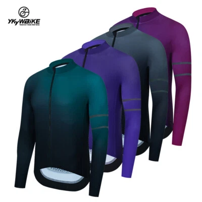 Camiseta deportiva de ciclismo para hombre camisa de bicicleta polar manga larga bicicleta de carretera otoño e invierno Foto 1 de 4