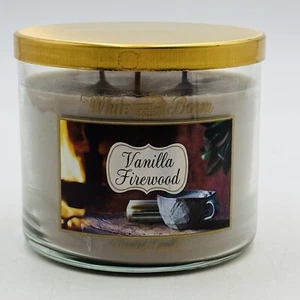 White Barn VANILLA FIREWOOD Large 3-Wick Scented Candle Bath & Body Retired - Picture 1 of 7